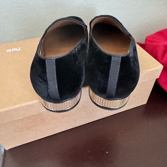 Christian Louboutin Black and Gold Velvet Flats main image 11